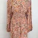 Old Navy Waist-Defined Puff-Sleeve Floral Smocked Midi Dress Photo 3