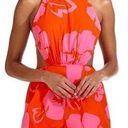 STAUD NWOT  Printed Halter Neck Georgia Rent The Runway Romper Pink Red Size 10 Photo 0