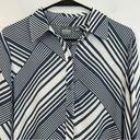 Krass&co NWT NY &  Soho Striped Asymmetrical Button Down Shirt Size Medium Photo 1