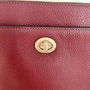 Coach Polly Pebble Leather Top Zip Gold Hardware Crossbody Bag - Cherry Red Photo 5