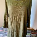 Harvé Benard 3/4 sleeve Green blouse with grommet detail Photo 0