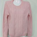 Brooks Brothers  346 Pink Cable Knit Pure Cashmere Crew Neck Pullover Sweater S Photo 0