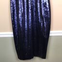 Misha Collection  Women’s Dark Navy Blue Sequins Low Back Midi Dress Photo 7