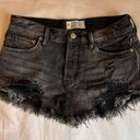 Free People Black Denim Shorts Photo 4