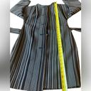 Anne Klein  Black Brown Wool Blend Striped Belted Jacket Coat Womens Size Small Photo 11