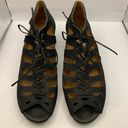 Paul Green  Black Leather 2.5" Block Heels Lace Up Sandals Size 9 U.S / 6.5 UK Photo 1