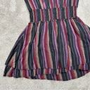 Rails  Lucca Brava Stripe Mini Dress Smocked V-Neck Linen Blend Size M Photo 9