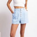 ee:some Periwinkle High Waisted Button Up Shorts Photo 1