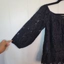 BCBGMAXAZRIA  Black Lace Blouse Womens Size XXS Photo 5