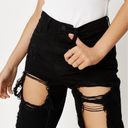 Missguided  petite black distressed mom jeans Photo 1