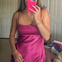 Selfie Leslie DOLCE LIFE LOW BACK MINI DRESS SATIN FUCHSIA Photo 1