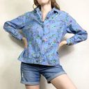 Vintage Blue  Floral Button Up Jean Shacket Jacket Photo 1