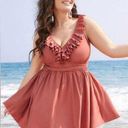 Bloomchic Size 22 - 24 • 3x •  • Ruffle Trim Gathered Sculpt Waist Swim Dress Photo 0