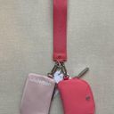 Lululemon Dual Pouch Wristlet - Pink Mist/Raspberry Cream/White Photo 0