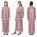 Theory Jinniefield Wrap-Effect Plaid Cotton Maxi Dress Photo 3