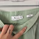 True Craft Green Linen High Rise Wide Leg Pants Photo 3