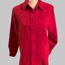 Studio Works Vintage  VERY Soft Polyester Button Down Shirt Blouse Sz S Red Photo 0