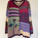 Coldwater Creek  True Color Cardigan Sweater Women Large Petite Patchwork Paisley Photo 1