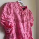 J.Crew  Daisy-Chain Lace Cotton Peplum Top (Sz M) Pink Eyelet Floral Appliqué Photo 2