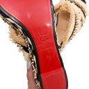 Christian Louboutin  Voltinoudou Spiked Raffia  Snakeskin Leather Espadrille Mule Photo 12