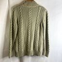 Leo & Nicole  Cable Knit 1/4 Button‎ Sweater Size Medium Photo 1