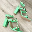 EGO New  green stud strappy heels size 9 Photo 1