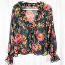 Majorelle  Floral Ruffle Semi Sheer Peasant Top Photo 1