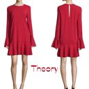 Theory  Candy Apple Red Ruffled Party Date Night Dress NWOT Size 4 Photo 1