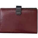 Givenchy Vintage 80s  Red Gray Leather Compact Small Wallet Photo 1