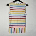 Modcloth  Rainbow Striped Sleeveless Tank Top Front Knot Small White Photo 3