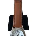 PCA Silver Tone Roman Dial Womens Watch Brown Straps Quartz Mvmt 33mm Case Photo 2