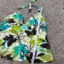 vintage y2k body i.d. ribbed tankini swim halter top retro groovy leaf print S/M Brown Size M Photo 4