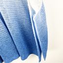 J.Jill  Blue Ombré Linen Blend Open Knit Poncho, One Size Photo 6