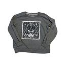 Star Wars  Women's Large Gray Crew Neck Sweatshirt Reversible Sequin Darth Vader Photo 0