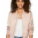 Bishop and Young  Satin Bomber Jacket in Dusty Rose Photo 1