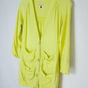 Rebecca Taylor  Lemon Yellow Cotton Cardigan Sweater Jacket Top Size S Photo 3