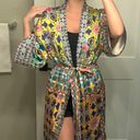 ZARA Satin Mutlicolor Belted Kimono Robe Photo 11