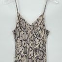 Olivaceous  tan snakeskin print spaghetti strap slip cocktail Y2K midi dress L Photo 1