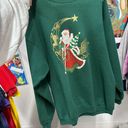 Hanes Vintage Santa Clause Christmas Holiday Sweater Crewneck In Green Size Large  Photo 0