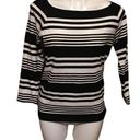 CHAPS  Women's Top Boat Neck Striped White Black‎ Large Photo 0