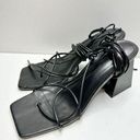 Wild Diva  Sandals Womens Size 9 Black Wraparound Square Toe Heels Photo 0