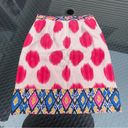 Maeve  Anthropologie Silk Pencil Skirt Womens Size 2 Pink Polka Dots Embroidered Photo 10