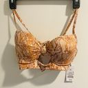 Shade & Shore  Bikini Top Womens 34B Orange Snake Print Cutout Tie Swim Nylon Photo 4