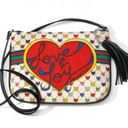 Brighton NWT  Bag Holiday Love & Joy Crossbody Pouch Artsy Rainbow Hearts Purse Photo 0