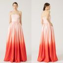 Lee 🆕 SAU  Teigen Gradient Duchess Satin Strapless Gown in Blush Red Ombre Sz 0 Photo 2