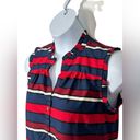 Tommy Hilfiger  Red White & Blue Striped Patriotic Sleeveless Blouse Size Medium Photo 4