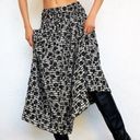 Coldwater Creek  90's Black Velvet Rose Print Gingham High Waist Midi Skirt Photo 5