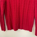 st. john's bay St. John’s Bay Cable Knit Sweater Red V-neck Cotton Blend Women’s Size XL Photo 11