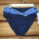 Robin Piccone NWT  Blue Bandana High Waist Bikini Bottoms M Photo 0