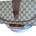 Gucci Web Sherry Line Clutch Hand Bag PVC Leather Brown Photo 12